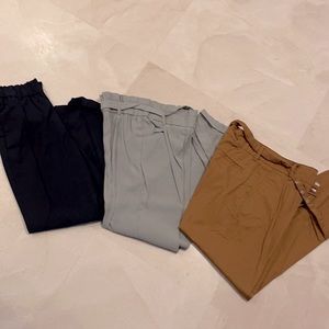 Bundle of 3 Zara paper bag style pants Small